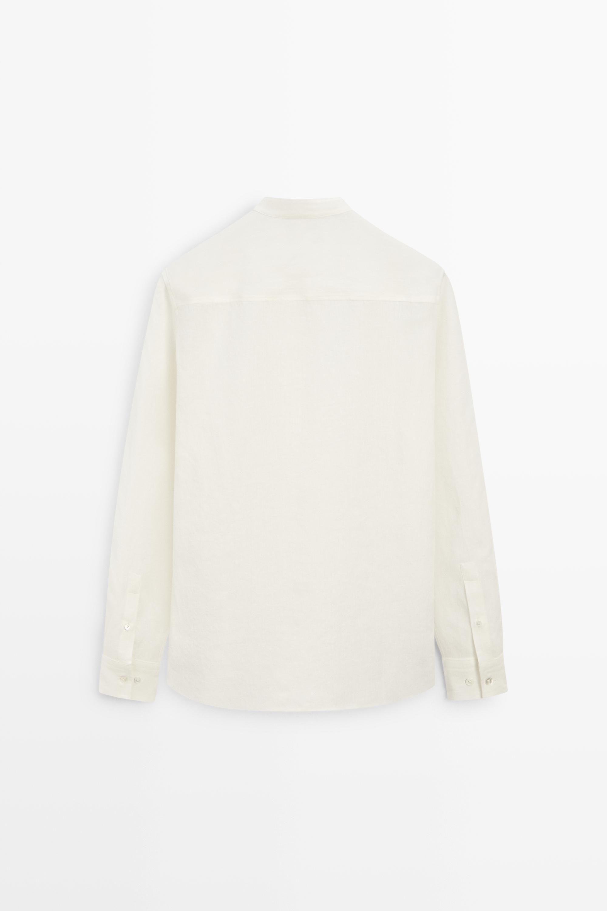 Chemise regular fit à col officier 100 % lin